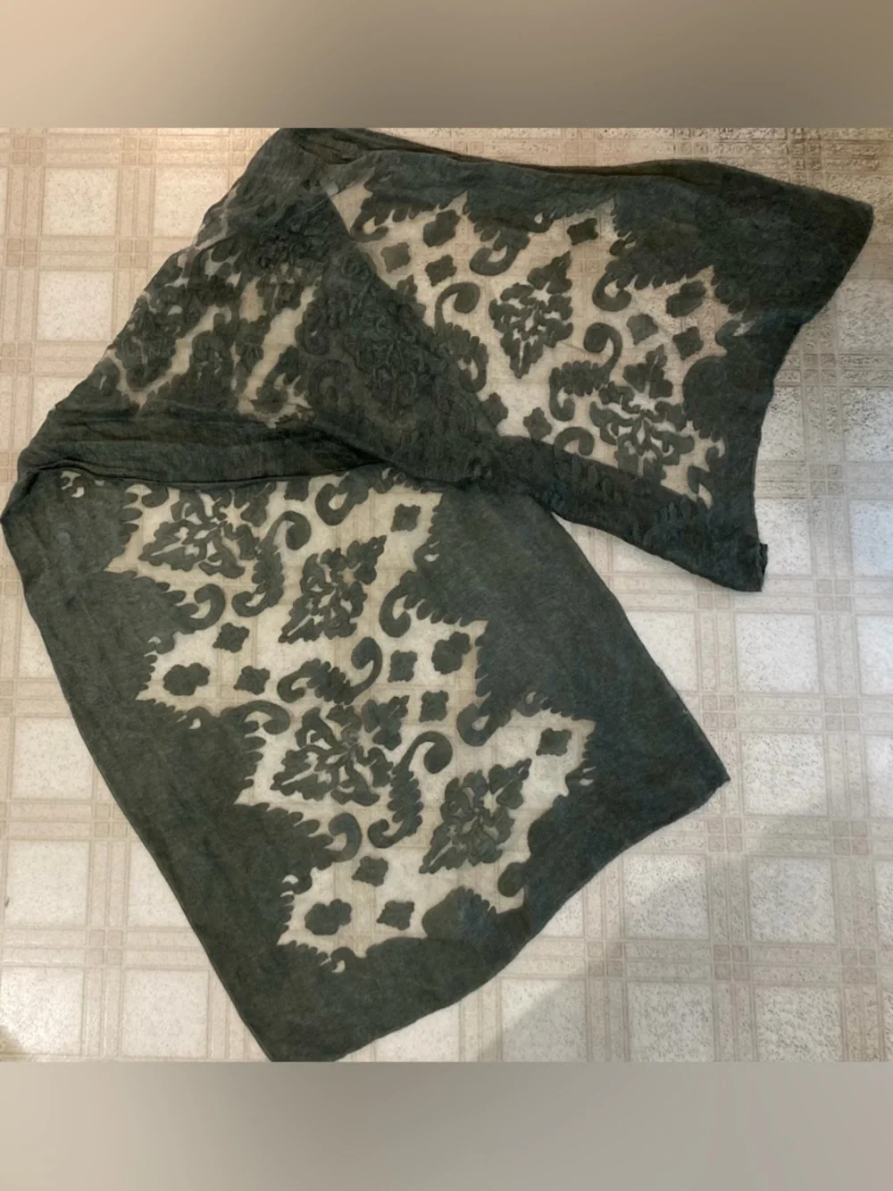 Pretty Persuasions Textured Sheer Dark Gray Shawl Wrap Scarf